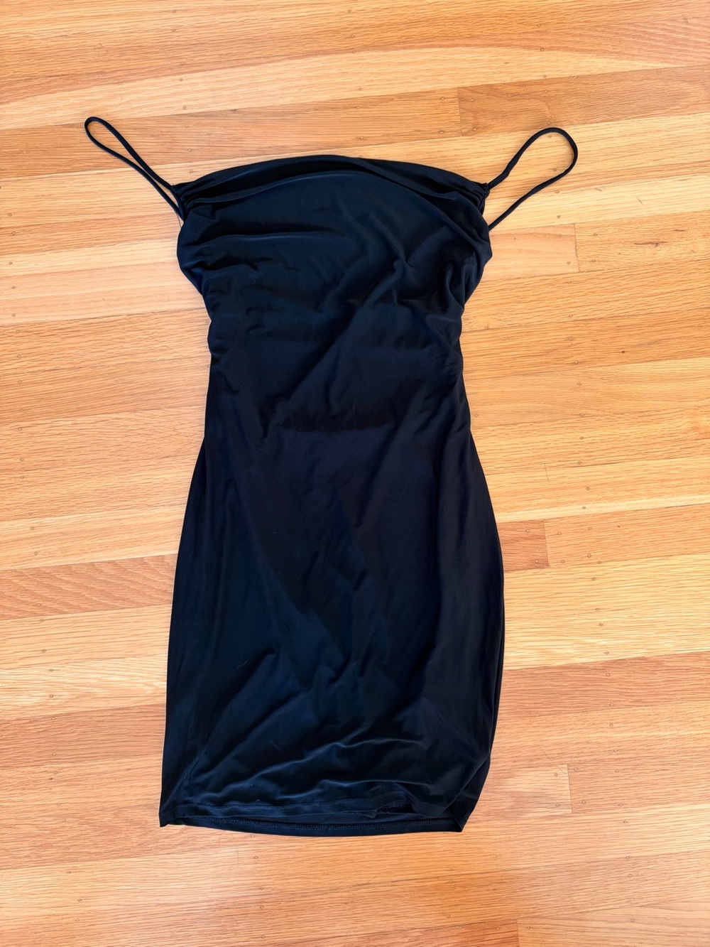 Black Spaghetti Strap Backless Bodycon Dress